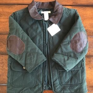 NWT Janie and Jack quilted green jacket, 12m-24m